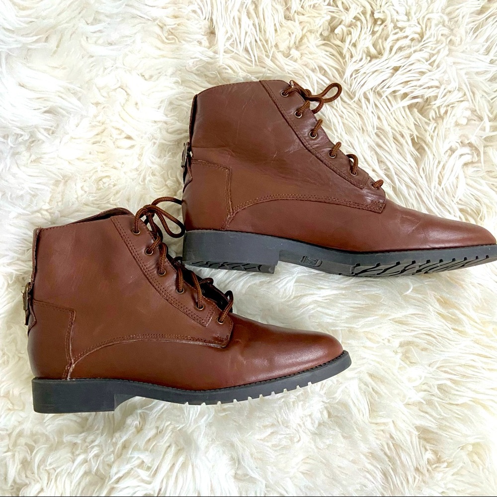 Leather Grannie Boots/Booties Sz 8